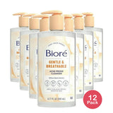 Biore Gentle & Breathable Acne Face Wash Gentle Face Cleanser for Women and Men Fragrance Free 6.77 Oz (Pack of 12)