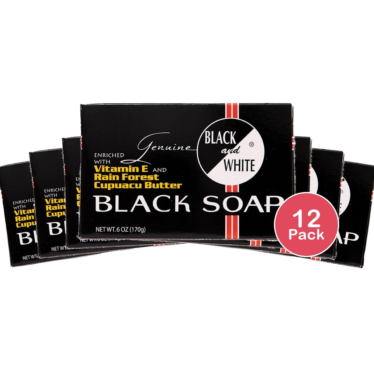 Black and White Black Soap 6 oz (Pack of 12)