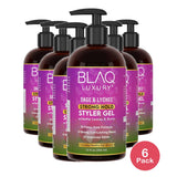 Blaq Luxury Sage & Lychee Strong Hold Styler Gel  12 Oz 12 Fl. Oz (Pack of 6)