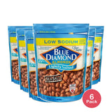 Blue Diamond Almonds Low Sodium Lightly Salted Snack Nuts, Resealable Bag 16 oz (Pack of 6)