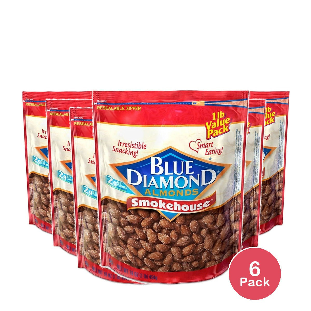Blue Diamond Almonds Smokehouse 16 Oz (Pack of 6)