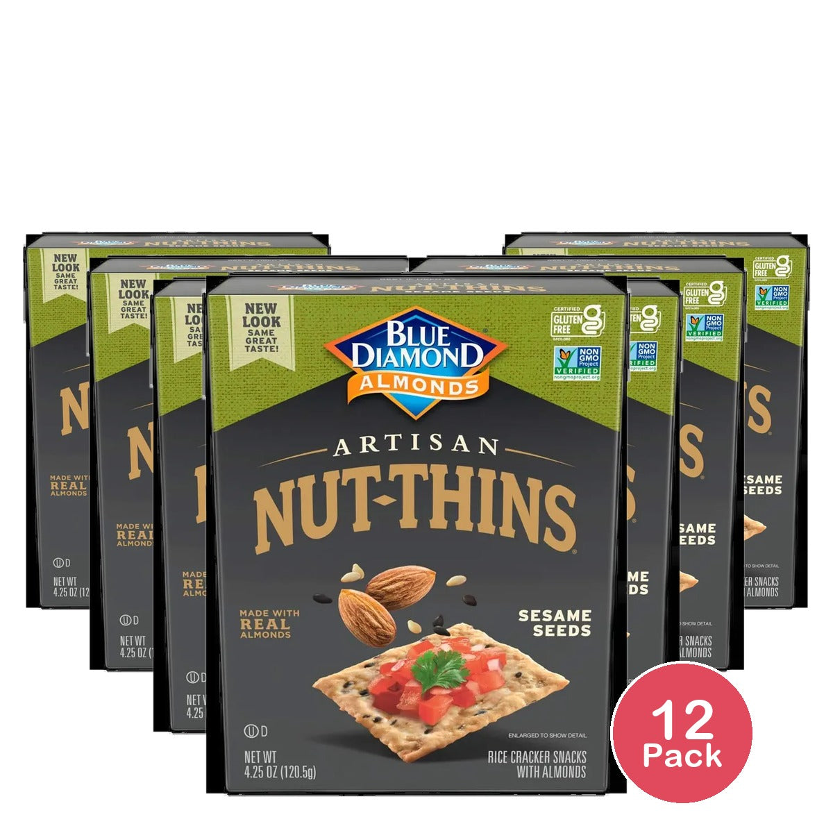 Blue Diamond Nut Thins Sesame 4.25 oz (Pack of 12)