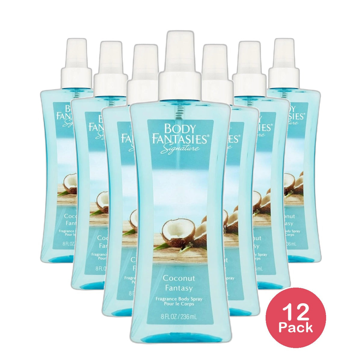 Body Fantasies Signature Coconut Fantasy Body Spray 8Oz (Pack of 12)