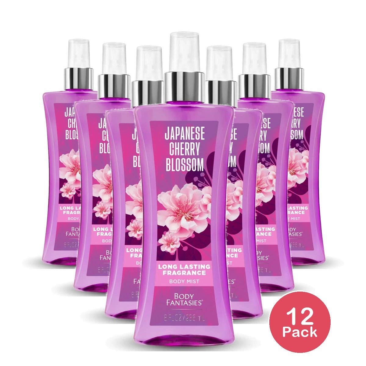 Body Fantasies Signature Fragrance Body Spray Japanese Cherry Blossom (Pack of 12) 8 Fl. Oz