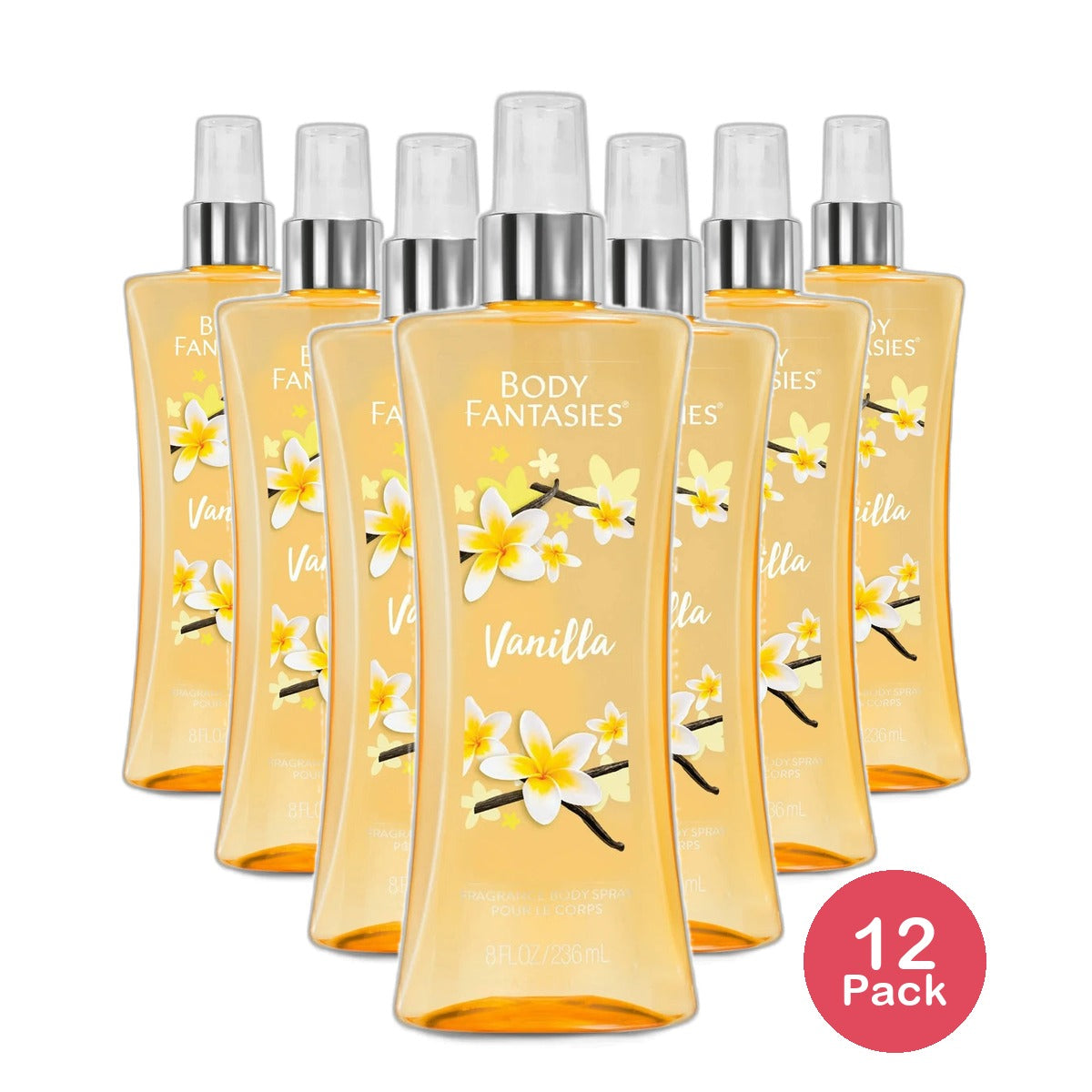 Body Fantasies Signature Fragrance Body Spray Vanilla 8Oz (Pack of 12)