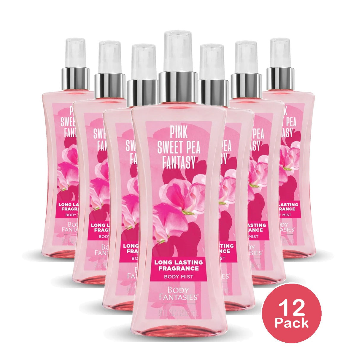 Body Fantasies Signature Pink Sweet Pea Fantasy Body Spray (Pack of 12) 8 Fl. Oz