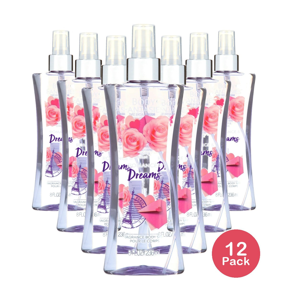 Body Fantasies Signature Romance & Dreams Body Spray 8 fl.oz (Pack of 12)