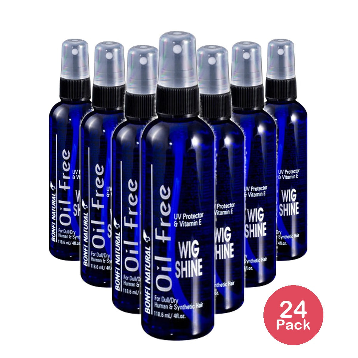 Bonfi Natural Oil-Free Wig Shine for Dull/Dry Human Synthetic Hair - 4 oz (Pack of 24)