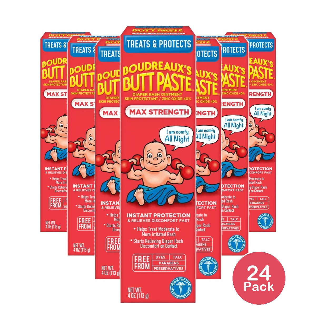 Boudreauxs Maximum Strength Butt Paste Diaper Rash Ointment4Oz (Pack of 24)