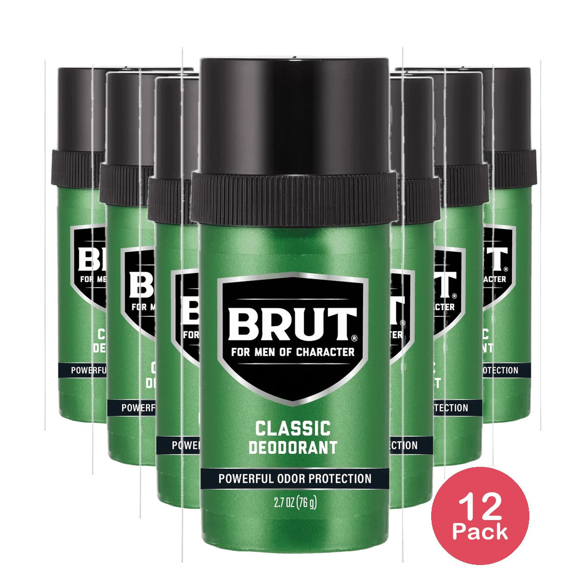 Brut Classic Round Soild Deodorant for Men 2.7Oz (Pack of 12)