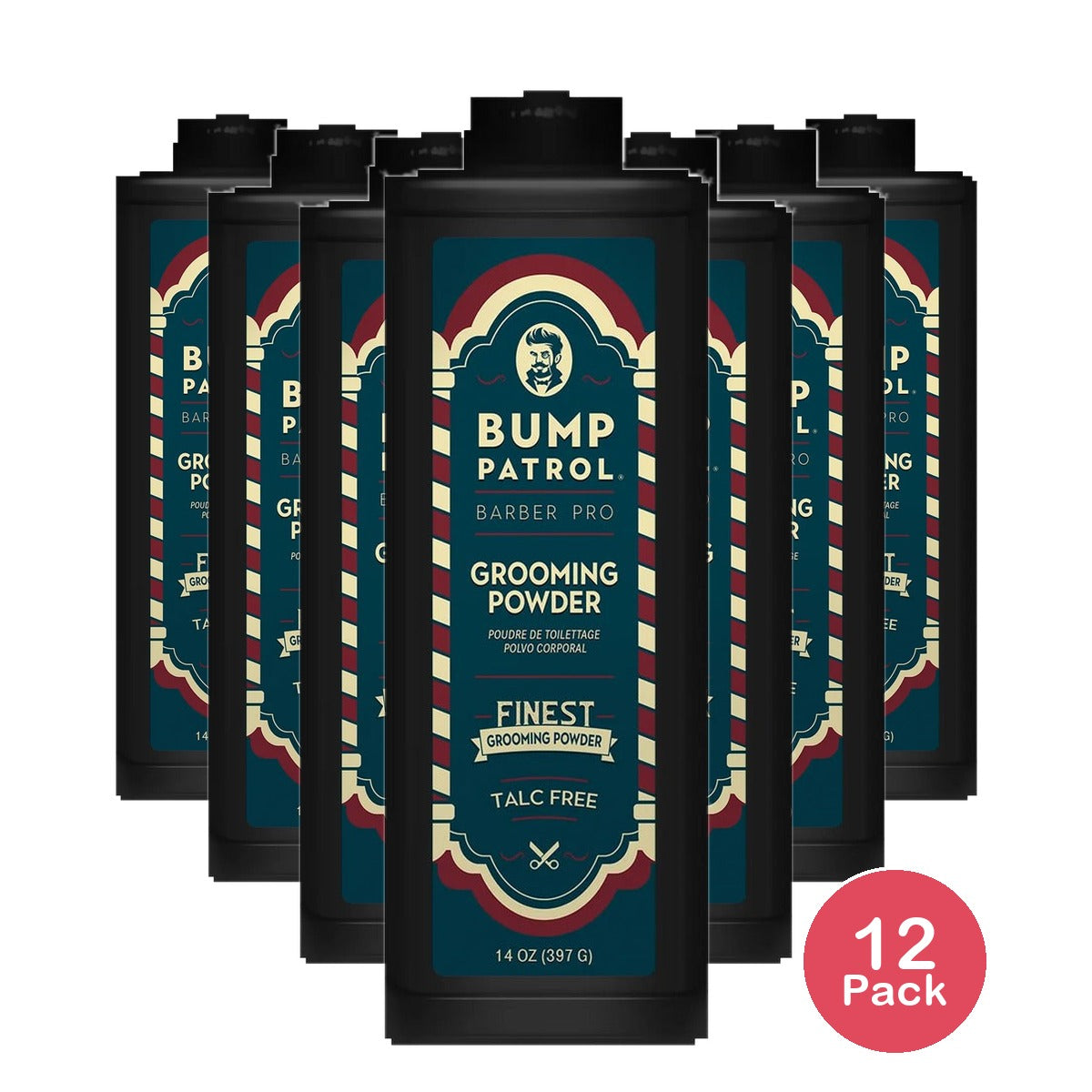 Bump Patrol Barber Pro Grooming Powder 14 Oz (Pack of 12)