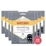 Burts Bees Detoxifying Charcoal Facial Sheet Mask Honey 0.33Oz (Pack Of 48)