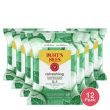 Burts Bees Facial Cleansing Towelettes Cucumber And Mint 5.1oz (Pack of 12)