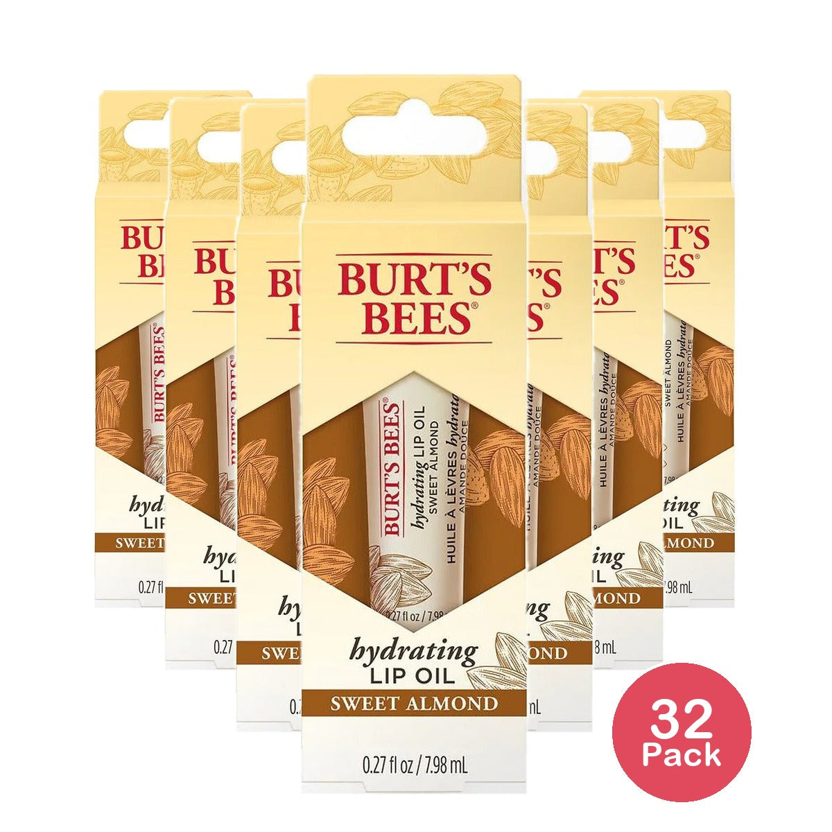 Burt's Bees Hydrating Lip Oil with Sweet Almond Oil 0.27 Oz (Pack of 32)