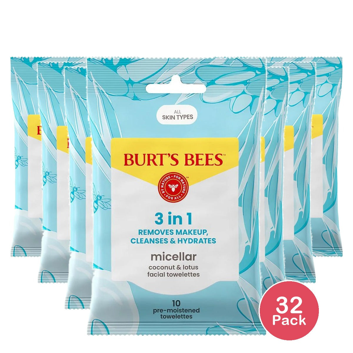 Burt's Bees Micellar Makeup Removing Towelettes (Pack of 32)