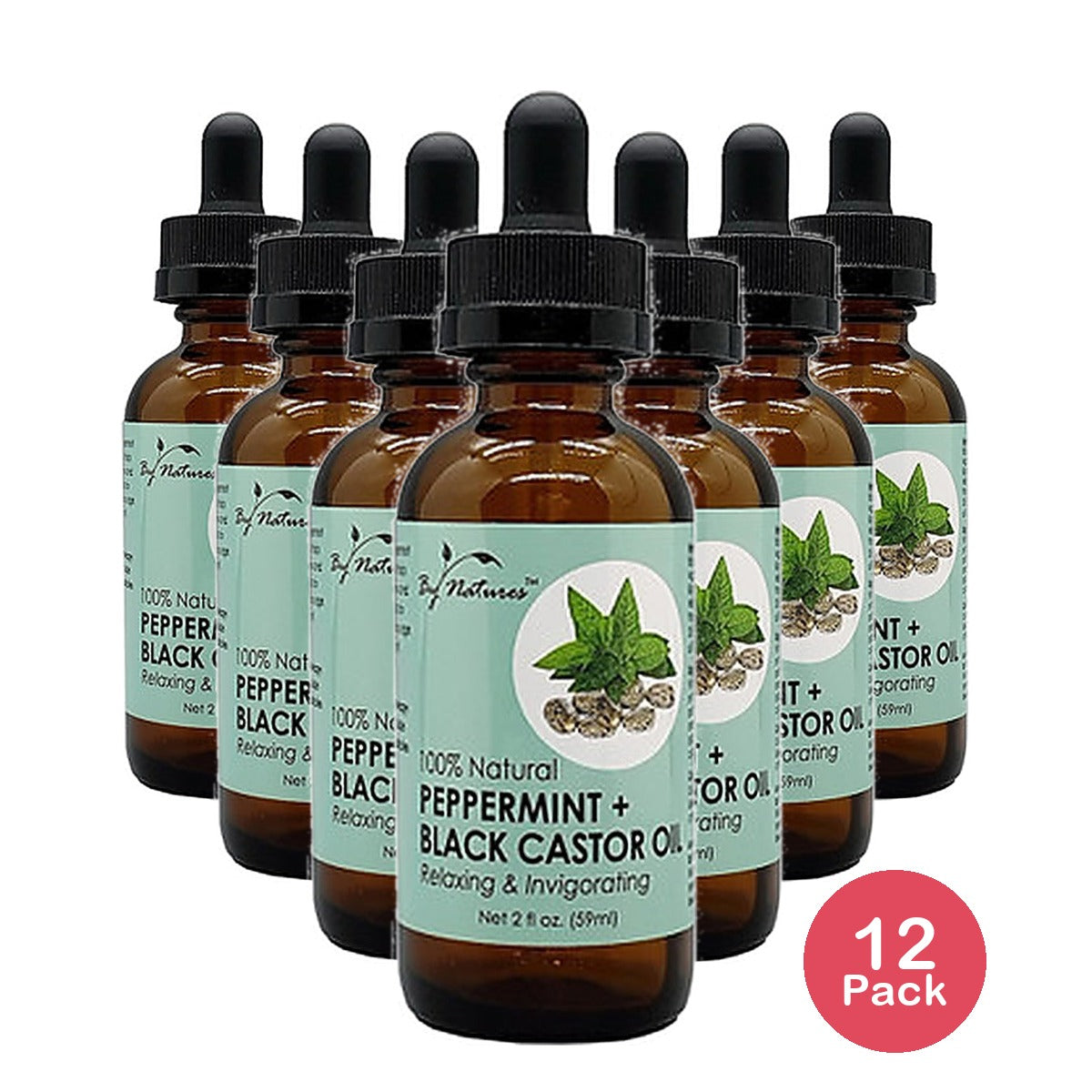 By Nature's Blend Coconut Oil Peppermint 2 Oz (Pack of 12)