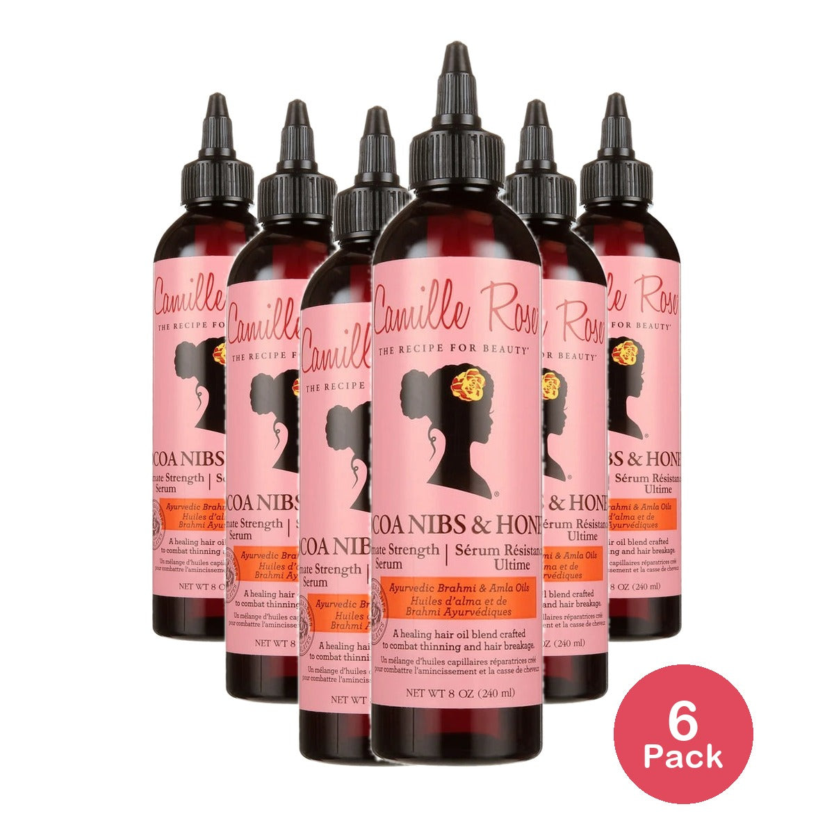 Camille Rose Cocoa Nibs and Honey Ultimate Growth Serum, 8 Oz (Pack of 6)