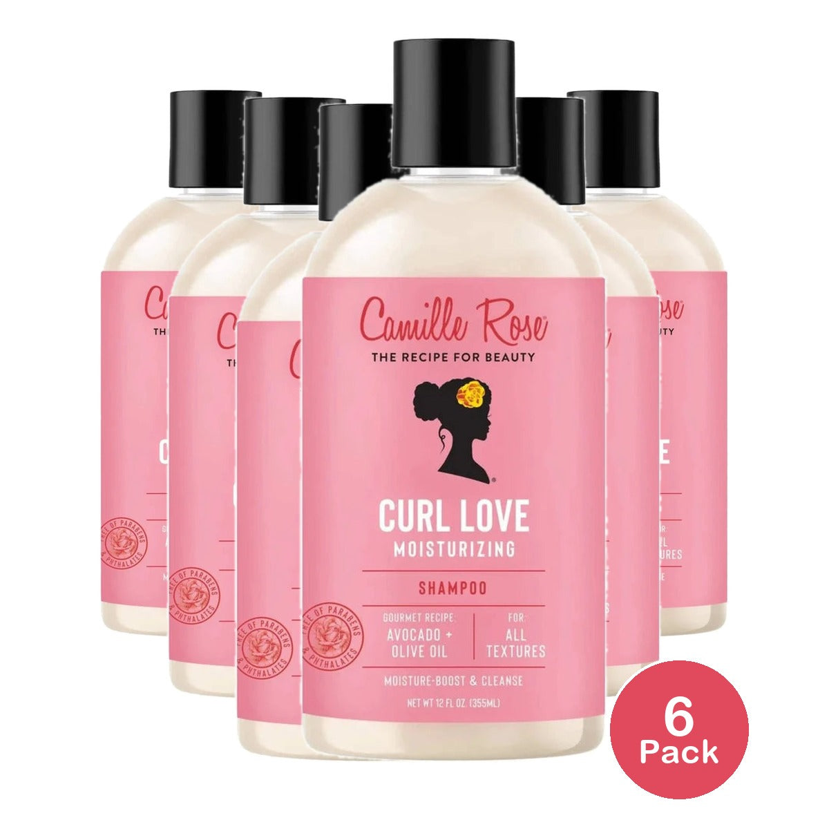 Camille Rose Curl Love Moisturizing Shampoo - 12 fl oz (Pack of 6)