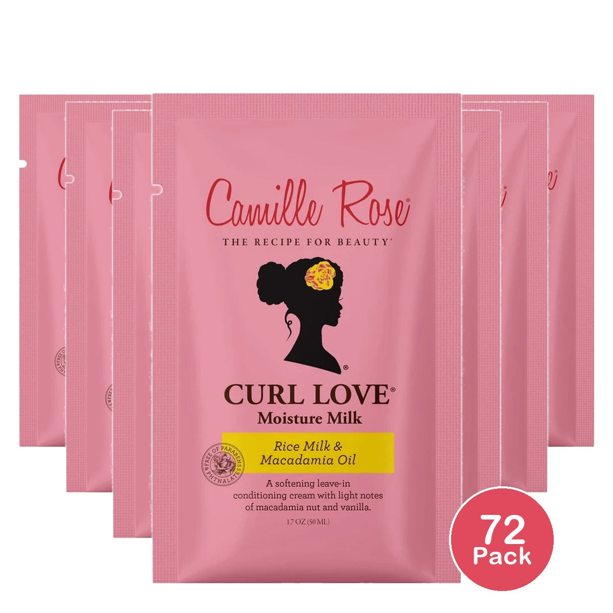 Camille Rose Curl Love Soften & Nourish All Ages Moisture Milk with Rice Milk & Macadamia Oil 1.7 Oz (Pack of 72)