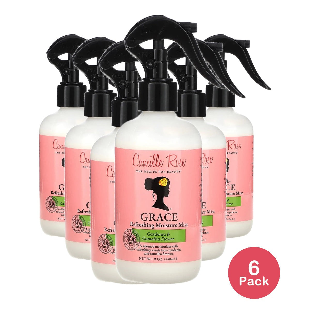 Camille Rose Grace Refreshing Moisture Mist Gardenia & Camellia Flower, 8oz (Pack of 6)
