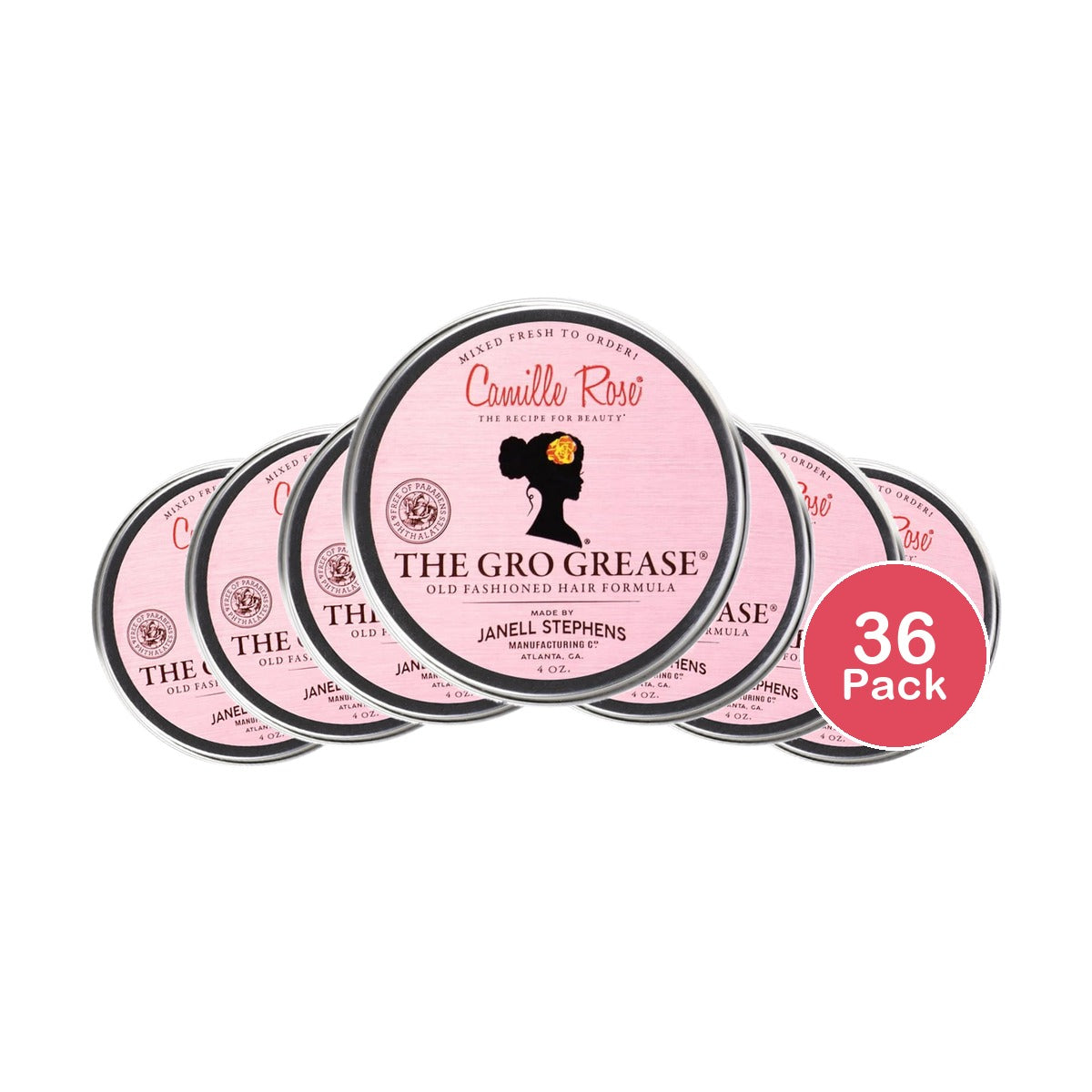 Camille Rose Gro Grease Soothe & Revitalize All Ages Hair Formula with Castor Oil & Soybean Oil 4 Oz (Pack of 36)