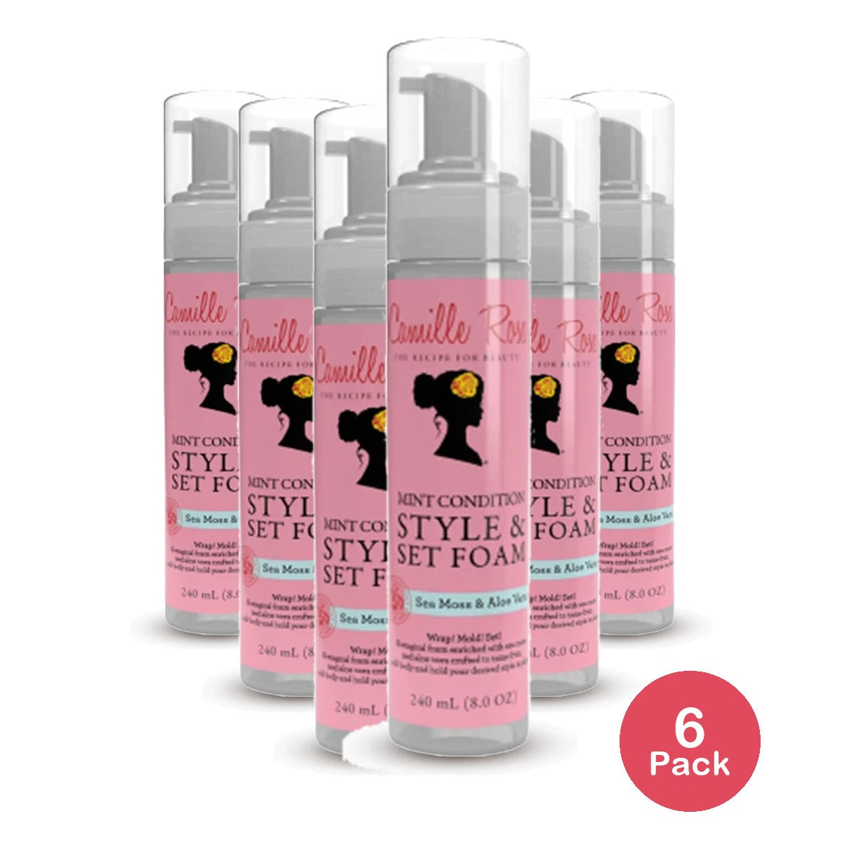 CAMILLE ROSE Mint Condition Style & Set Foam (Sea Moss & Aloe Vera) 240ml / 8oz (Pack of 6)