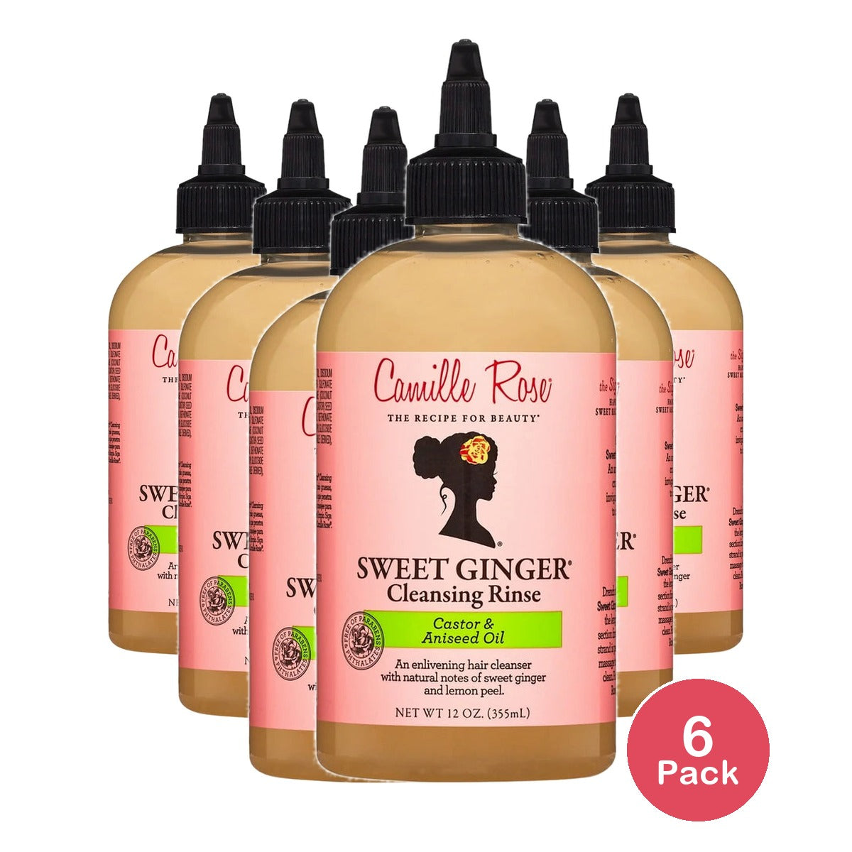 Camille Rose Sweet Ginger Cleansing Rinse, 12 Oz (Pack of 6)