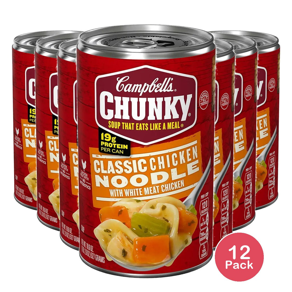 Campbell's Chunky Classic Chicken Noodle Soup 18.6Oz (Pack of 12)