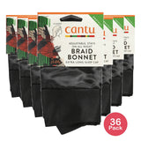 Cantu Braid Bonnet Extra Long Sleep Cap Black (Pack of 36)
