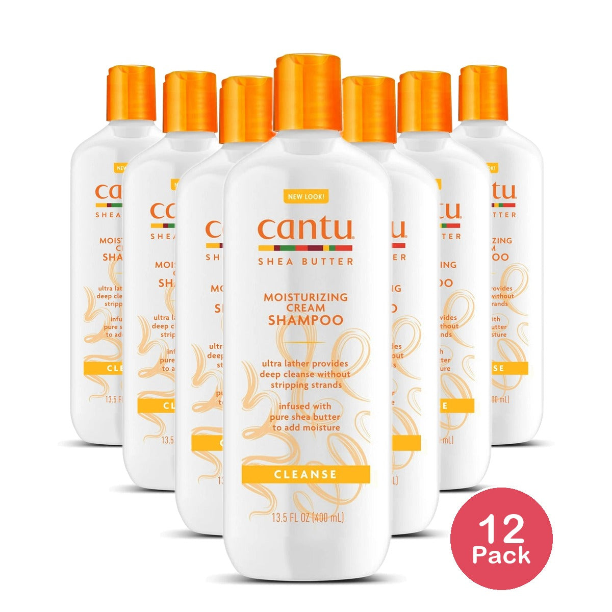 Cantu Moisturizing Cream Shampoo & Moisturizing Rinse Out Conditioner 13 (Pack of 12) 13.5 Fl. Oz