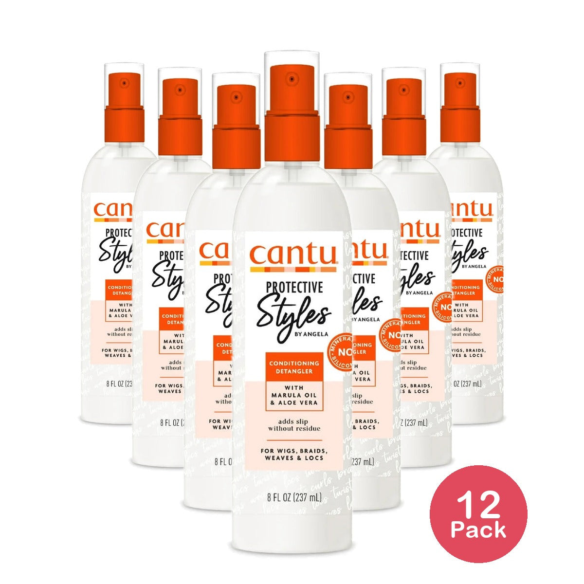 Cantu Protective Styles by Angela Conditioning Detangling Spray 8 fl oz (Pack of 12)