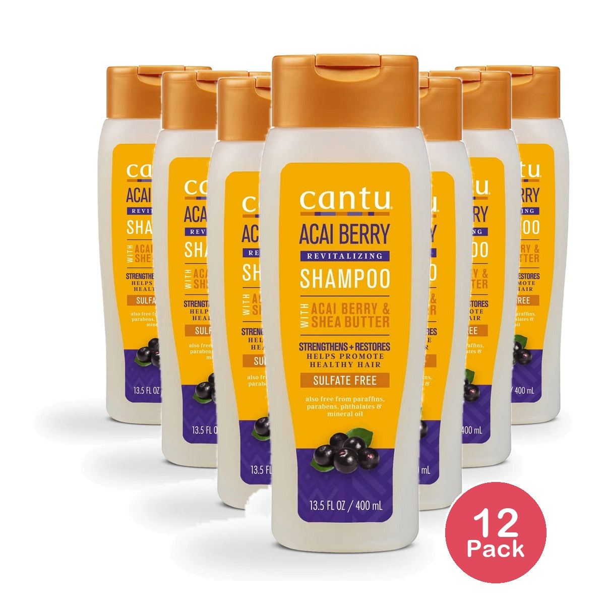 Cantu Revitalizing Shampoo with Acai Berry and Shea Butter (Pack of 12) 13.5 fl. Oz