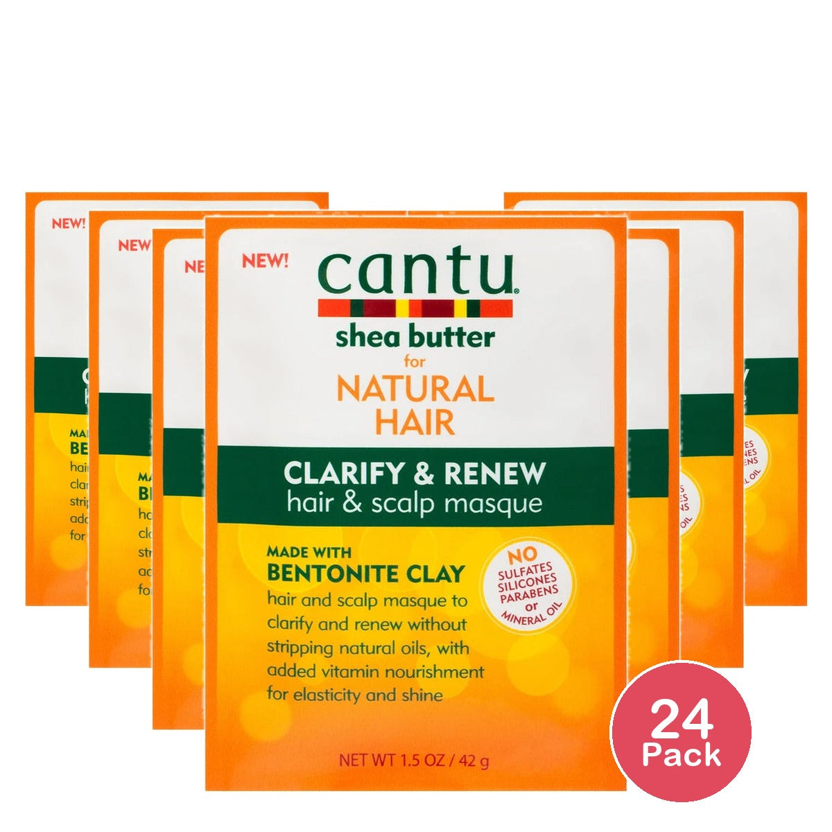 Cantu Shea Butter for Natural Hair Clarify & Renew Hair & Scalp Masque 1.5oz (Pack of 24)