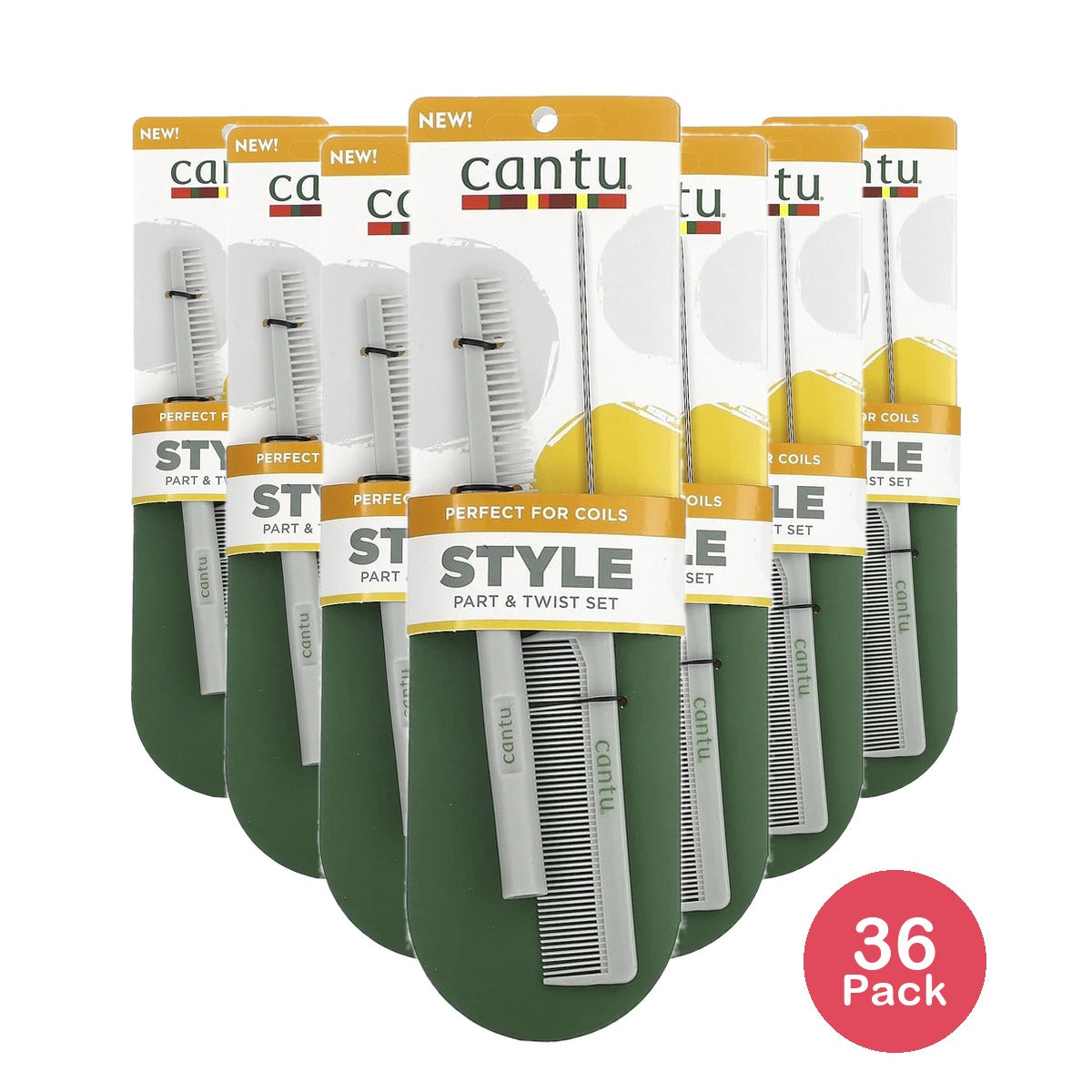 Cantu Style Part & Twist Comb Set - 2ct 0.8 OZ (Pack of 36)