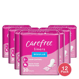 Carefree Acti-Fresh Body Shape Regular Pantiliners Unscented 1.06Oz (Pack Of 12)