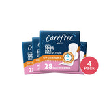 Carefree Maxi Pads for Women Overnight Pads With Wings 2 28ct 13.44oz (Pack of 4)