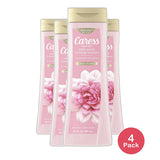Caress Body Wash for Women Daily Silk White Peach for Dry Skin 20Oz (Pack of 4)