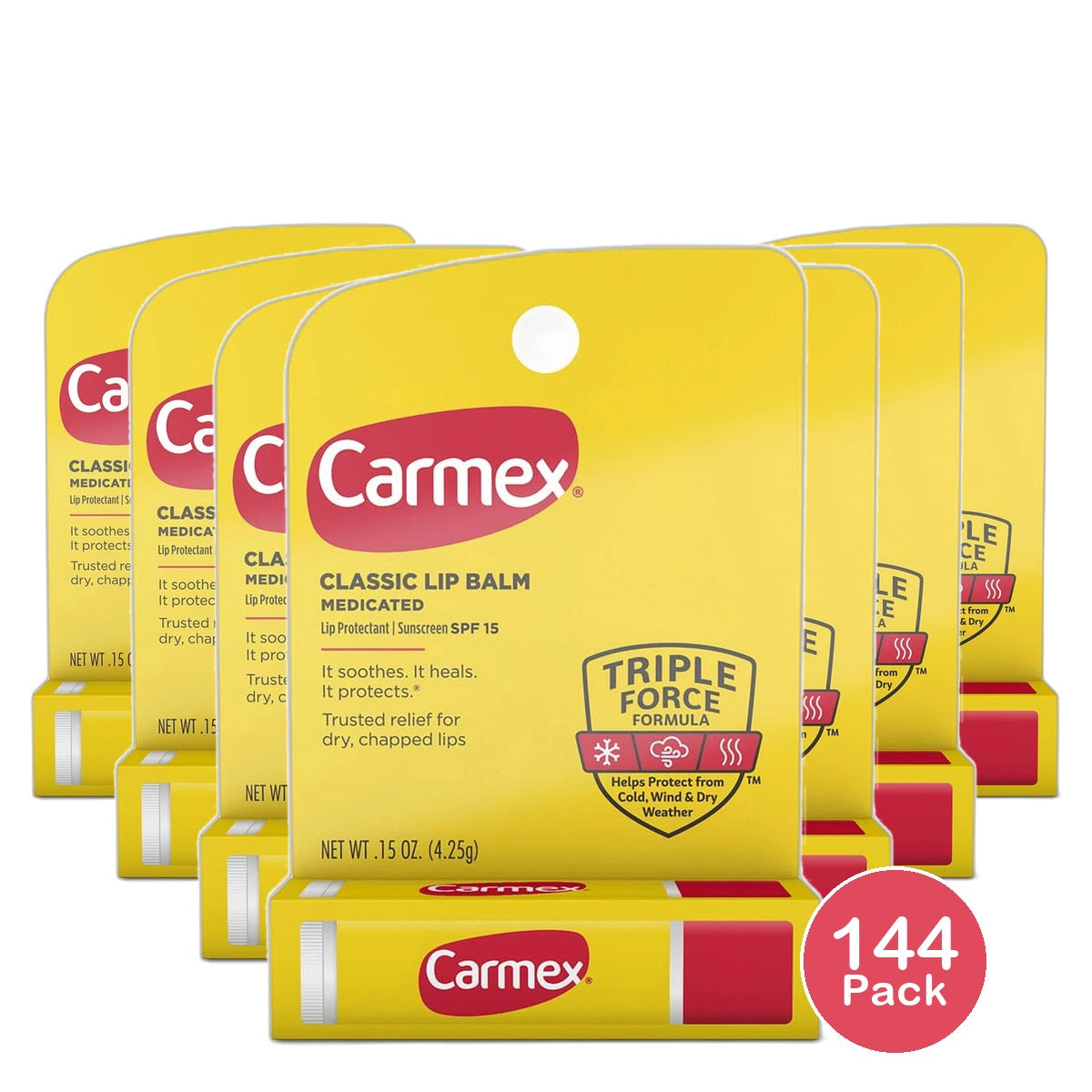 Carmex Lip Balm Everyday Protecting Original 0.15Oz (Pack of 144)
