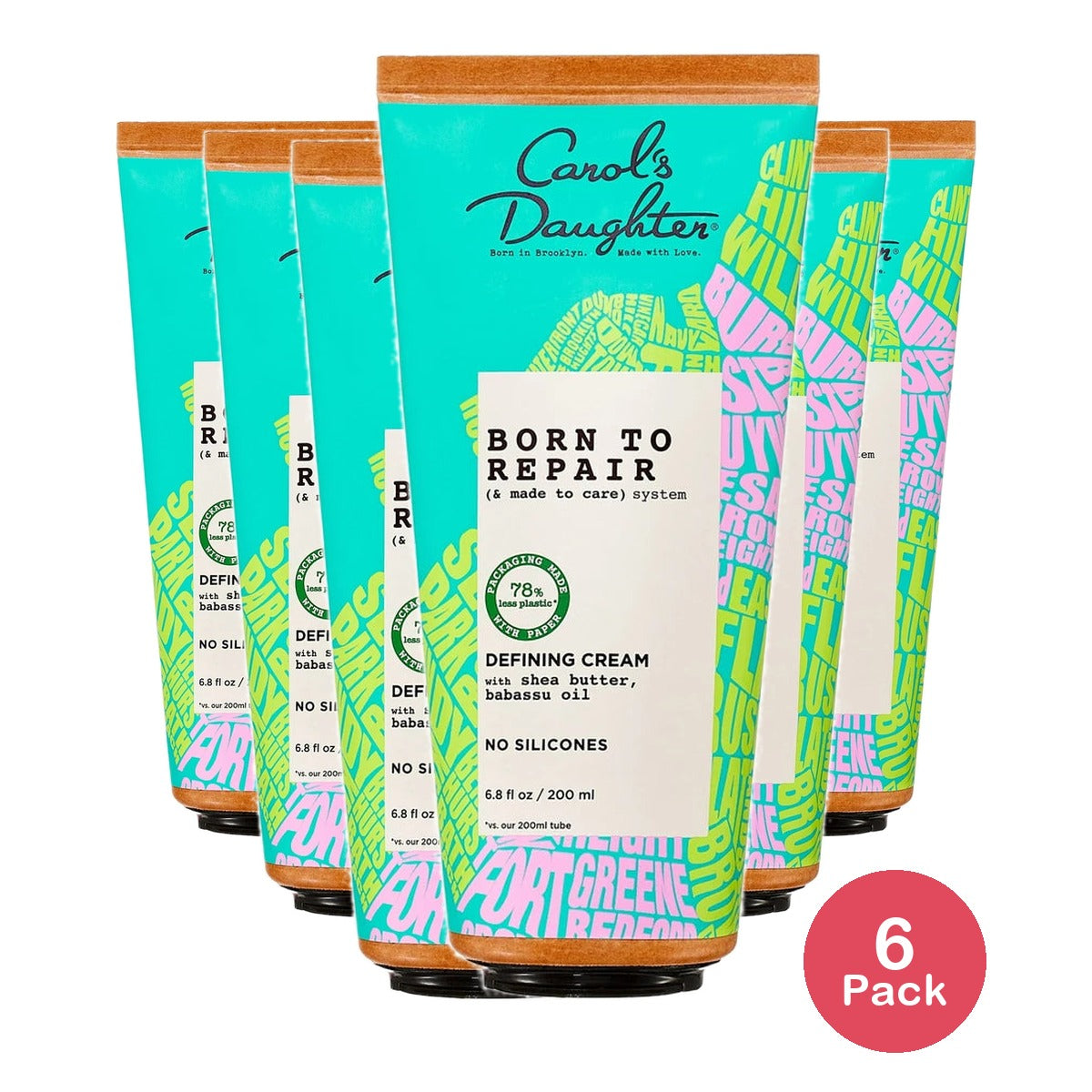 Carol's Daughter Born to Repair Defining Repairing Leave-In Cream with Shea Butter, for All Hair 6.8. Oz (Pack of 6)