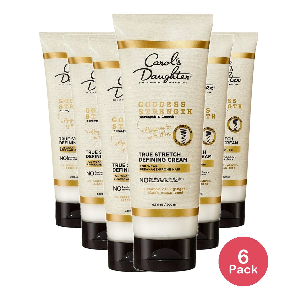 Carol's Daughter Goddess Strength True Defining Cream with Castor Oil for with All Hair Types 6.8. Oz (Pack of 6)