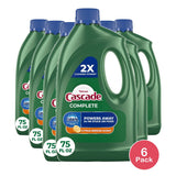 Cascade Complete Dishwasher Detergent Liquid Gel Dish Detergent Dish Soap Cit 75 fl OZ (Pack of 6)