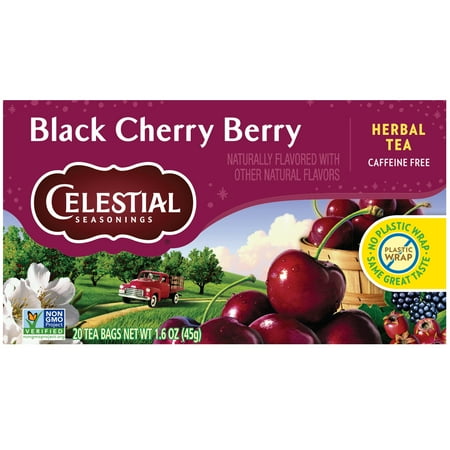Celestial Seasonings Black Cherry Herbal Tea 20 Ct (Pack of 6)