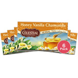 Celestial Seasonings Herb Tea Honey Vanilla Chamomile 20 Tea Bags 1.7Oz (Pack Of 6)