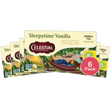 Celestial Seasonings Herbal Tea Sleepytime Vanilla Caffeine Free Sleep Tea Bags 1.1Oz (Pack Of 6)
