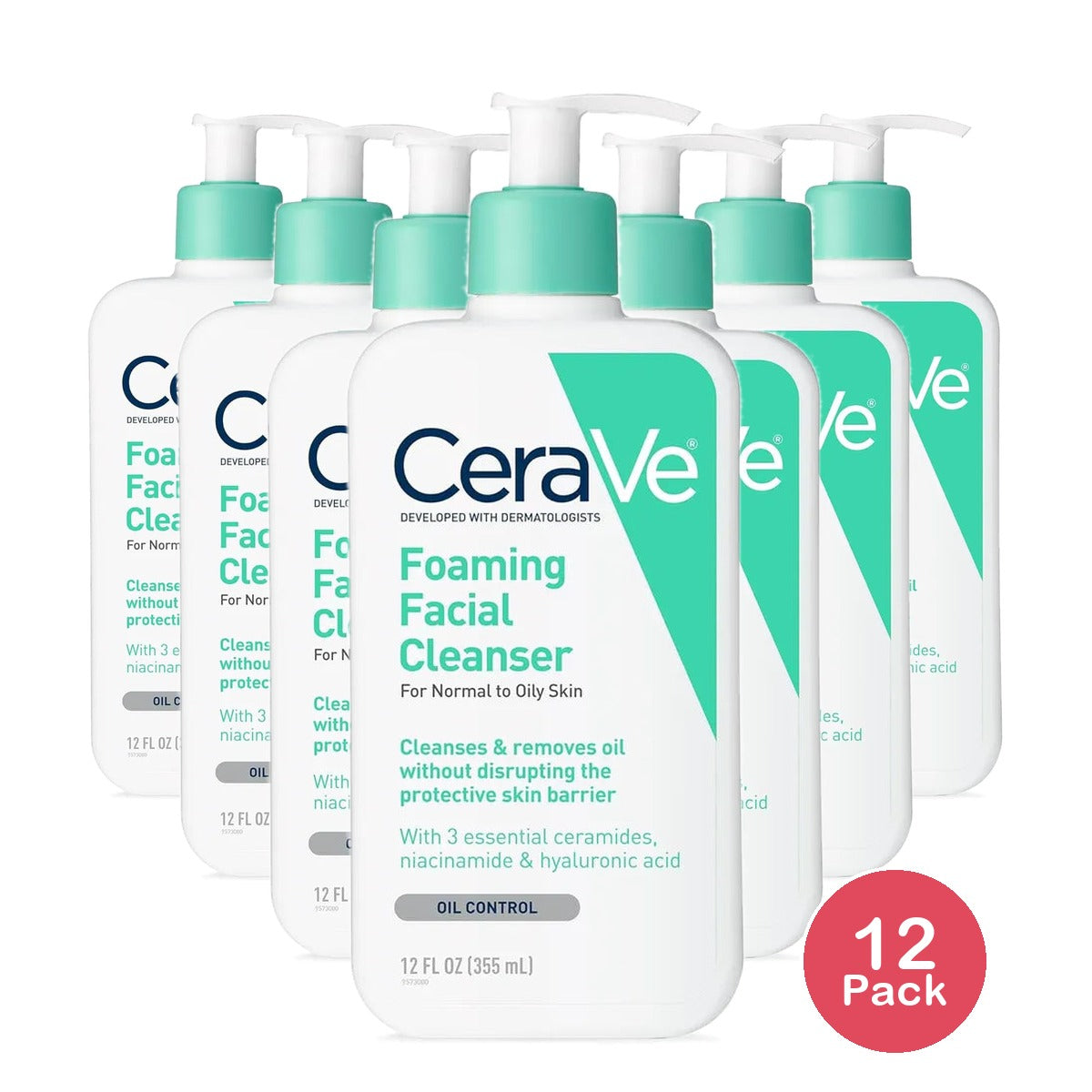 CeraVe Foaming Facial Cleanser 12 oz (Pack of 12)
