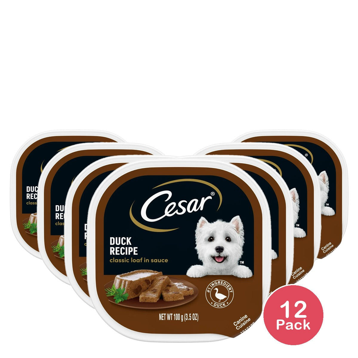 Cesar Classic Loaf In Sauce Duck Recipe Wet Dog Food Adult 3.5 Oz (Pack of 12)