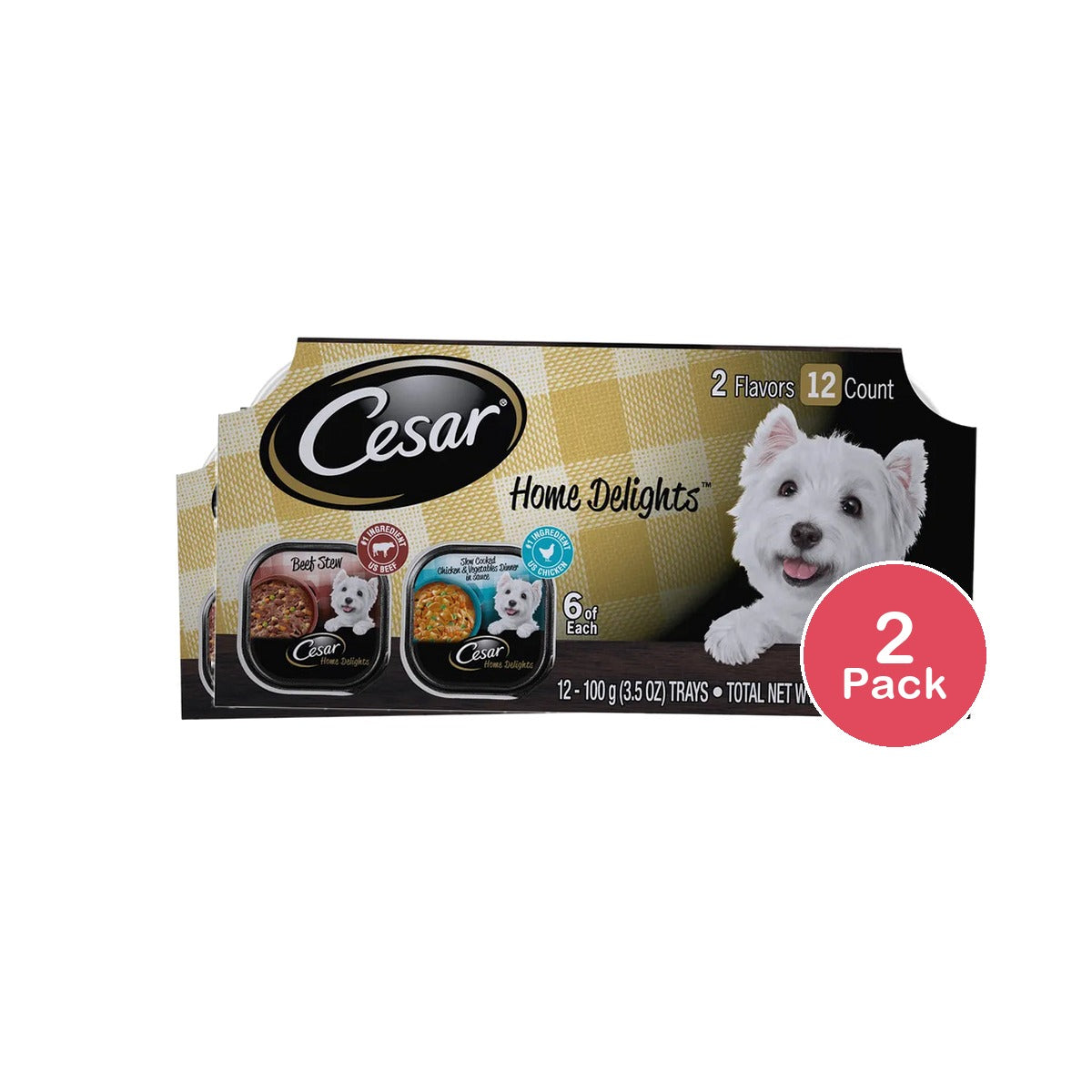 Cesar Home Delights Beef & Chicken 3.5 Oz (Pack Of 2)