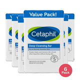 Cetaphil Deep Cleansing Bar Soap 3 Bars 13.5Oz (Pack of 6)