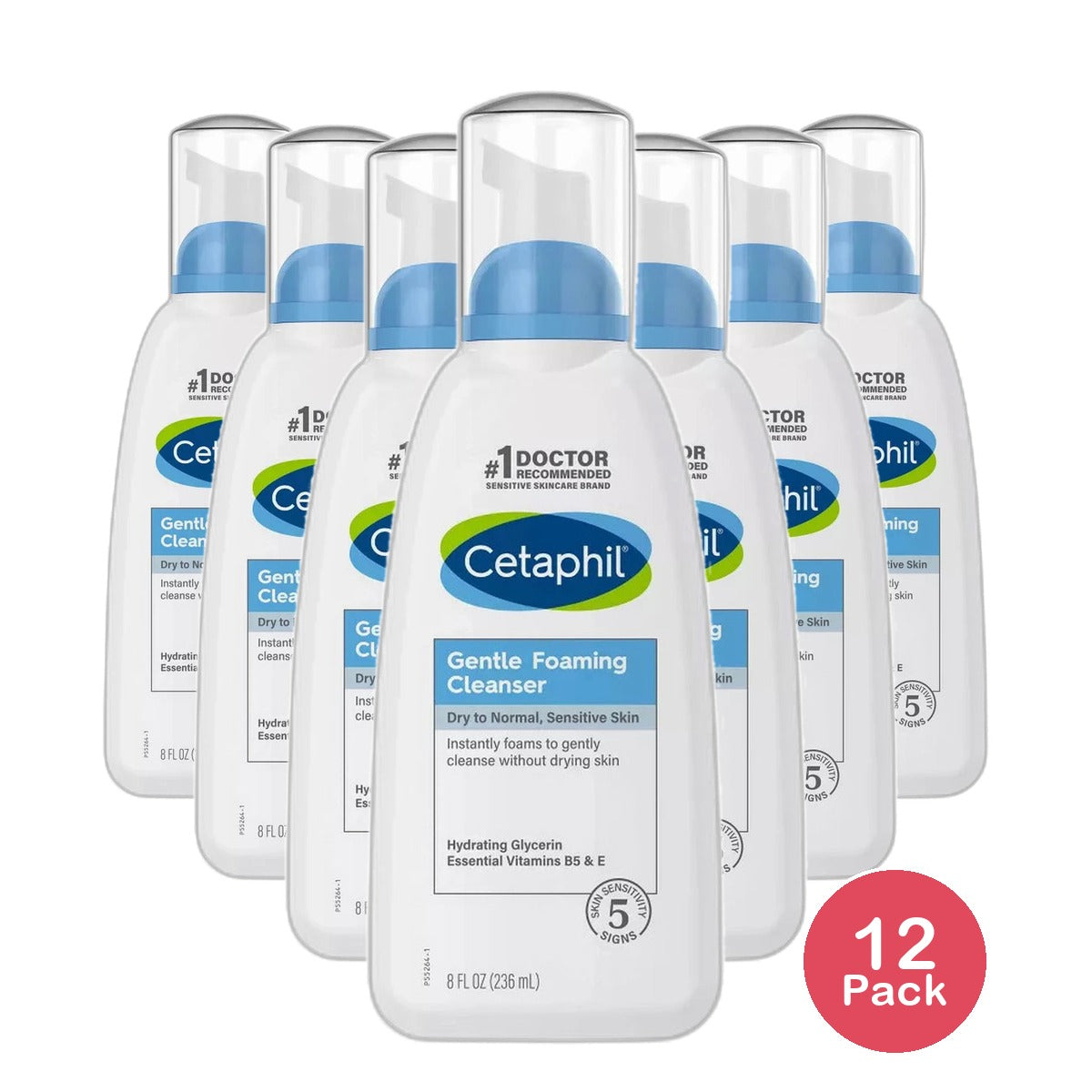 Cetaphil Gentle Foaming Facial Cleanser 8Oz (Pack of 12)