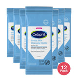 Cetaphil Gentle Skin Cleansing Cloths Face and Body Wipes for Dry and Sensitive Skin 6.74oz (Pack of 12)